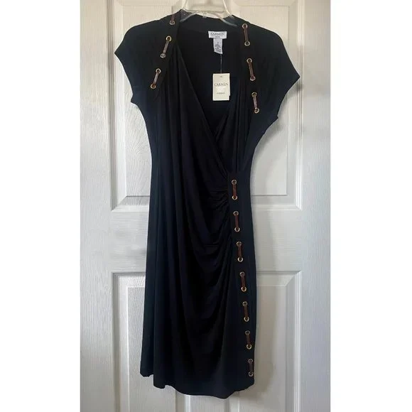 Carmen Marc Valvo | Dresses | Carmen Marc Valvo Size Medium Black  Stepinpullover Dress | Poshmark